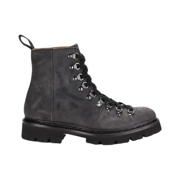 NWT Grenson Women's Nanette Leather Hiking Style Boots -‎ Vintage Black Multiple - Picture 1 of 16